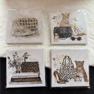 Chic Animal Print Fashion Canvas Art Set